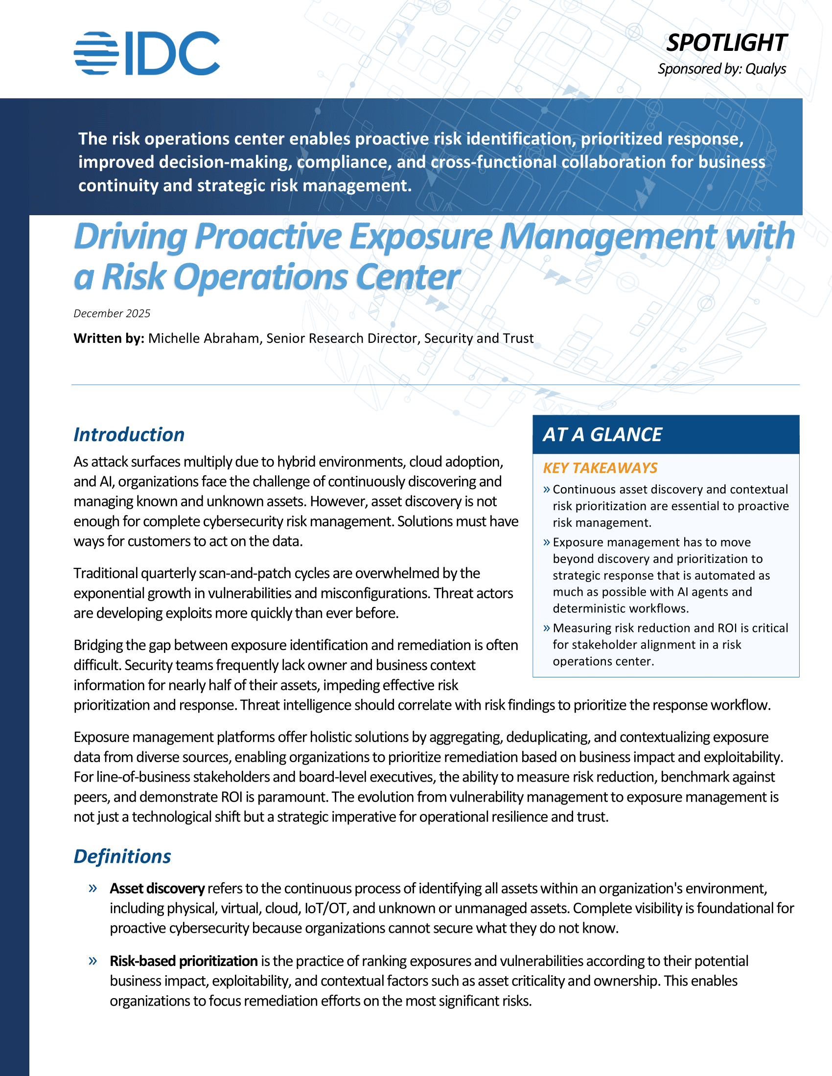 Driving Proactive Exposure Management with a Risk Operations Center