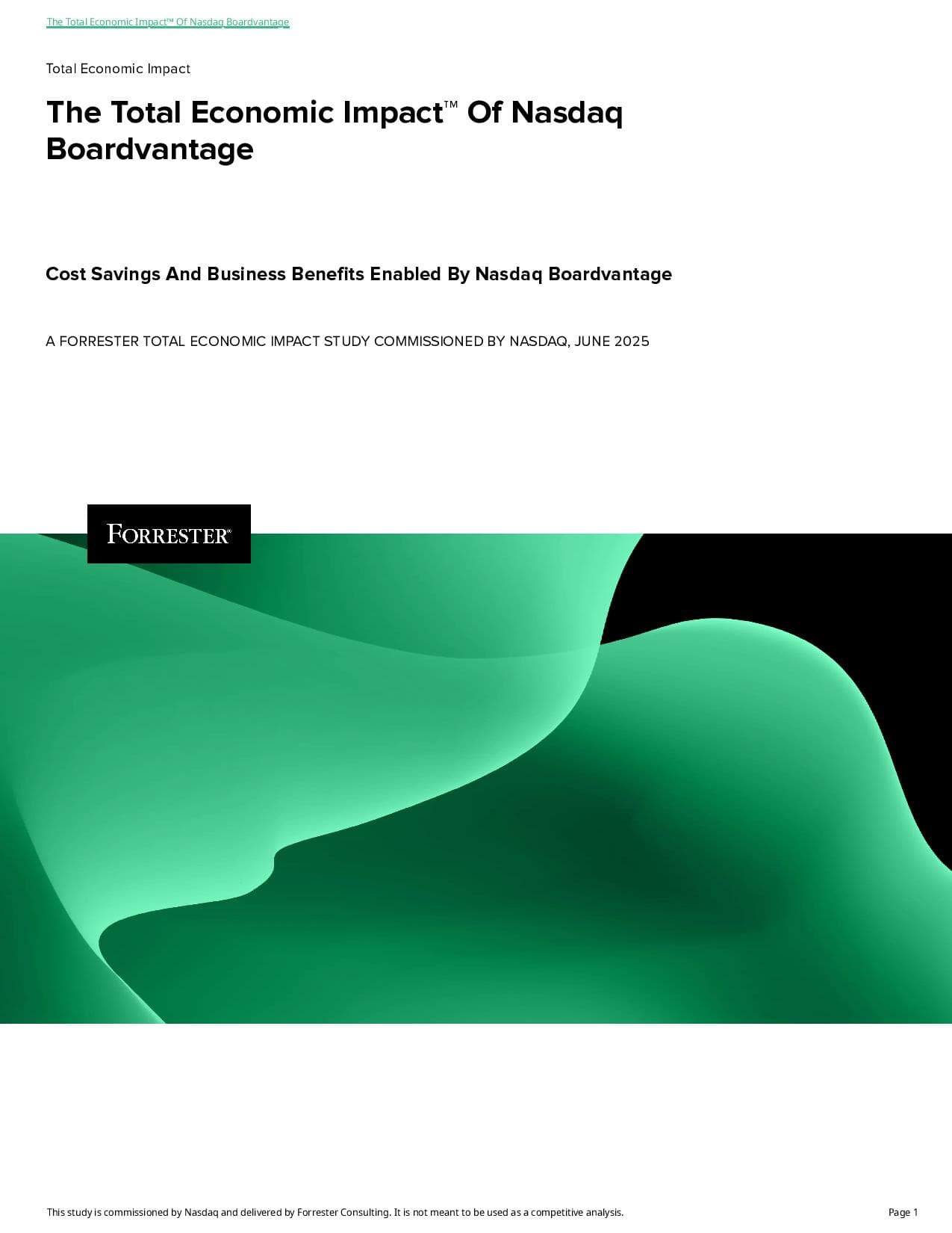 The Total Economic Impact™ of Nasdaq Boardvantage®: ROI and Efficiency Gains for Governance Teams & Boards